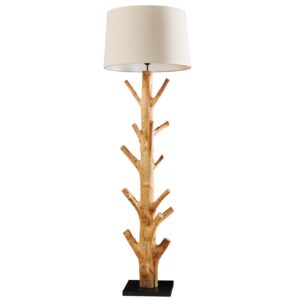 Vloerlamp TREE NATURE 175 cm mangosteenhout linnen kap - 43323