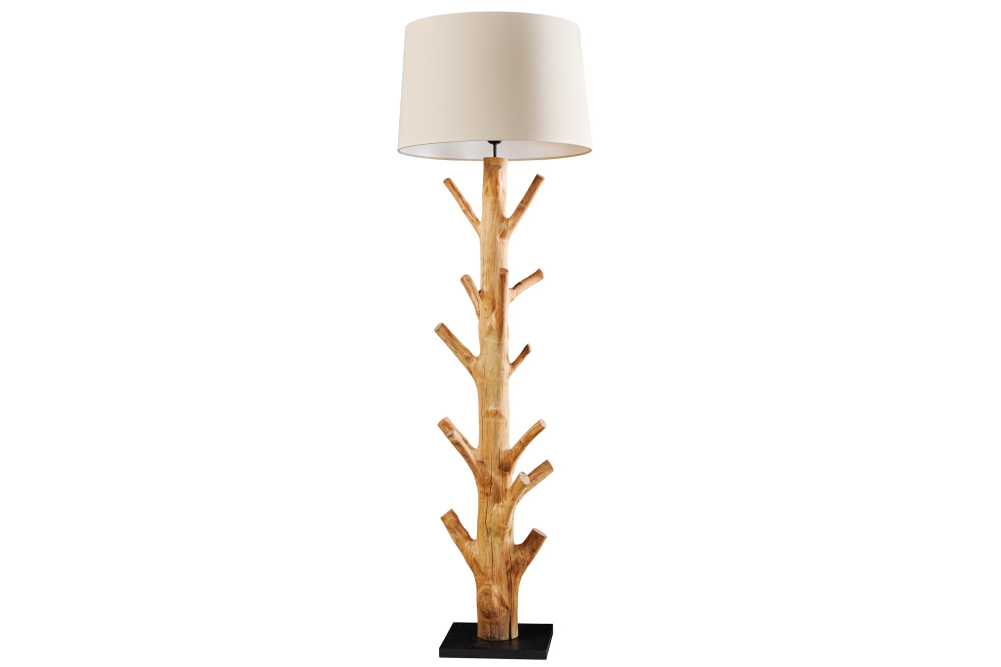 Vloerlamp TREE NATURE 175 cm mangosteenhout linnen kap - 43323