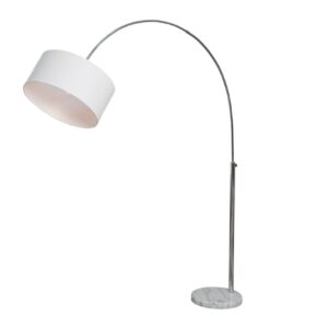 Vloerlamp BIG BOW 170-180cm linnen wit met marmeren voet - 35596