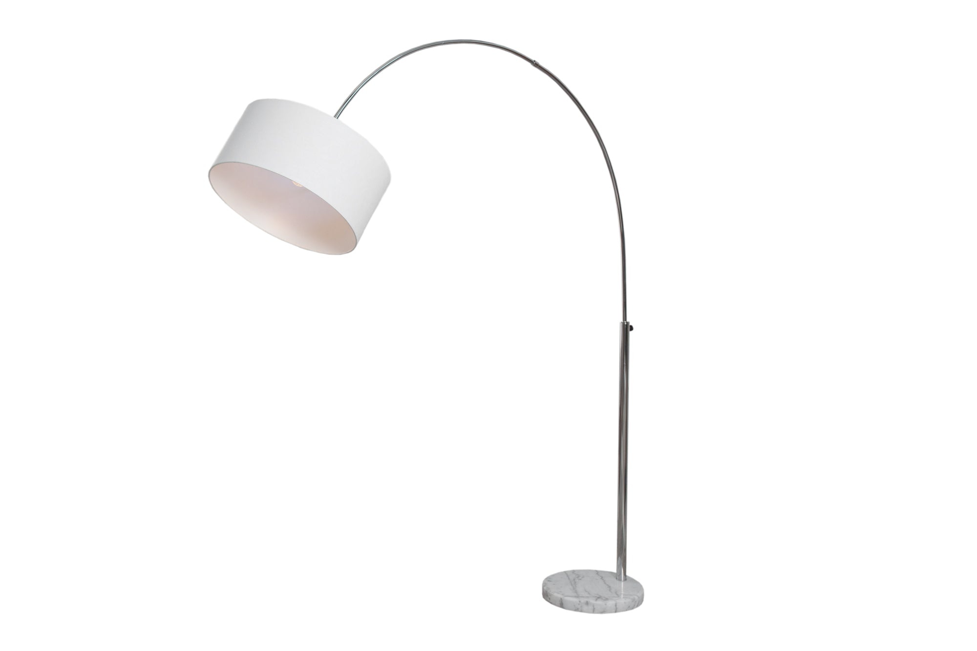 Vloerlamp BIG BOW 170-180cm linnen wit met marmeren voet - 35596