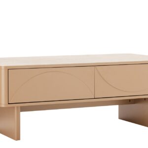 Salontafel SAVOY 120 cm 3D naturel met travertijnmarmeren keramisch blad - 47804