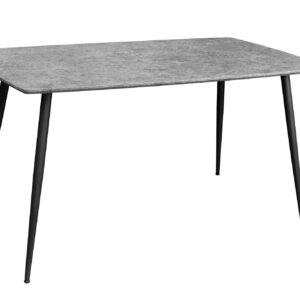 Eettafel APARTMENT 120 cm, grijze steenlook met zwart metalen frame - 47064