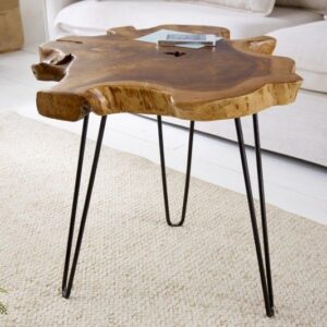 Unieke bijzettafel WILD 50cm teakhouten salontafel - 38243