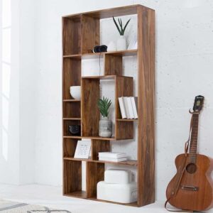 Massieve boekenkast CUBUS Sheesham 180cm unieke korrel - 38118