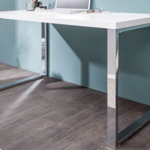 Modern bureau WHITE DESK 120cm witte hoogglans bureautafel - 20999