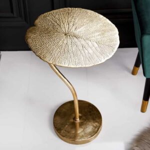 Handgemaakte design bijzettafel ABSTRACT LEAF 40cm goud - 40904