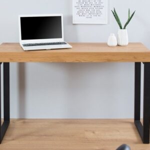 Design console OAK DESK 120cm eiken vintage metalen frame bureau - 38429