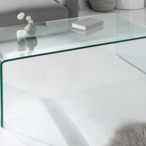 Extravaganter Glas Couchtisch FANTOME 110cm transparent - 22874