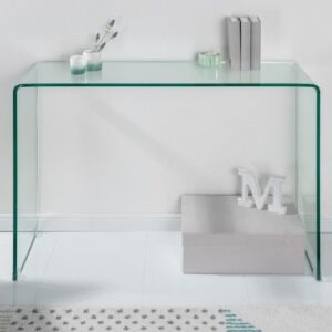 Extravagante glazen consoletafel FANTOME 100 cm transparant bureau, volledig glazen tafel - 22866