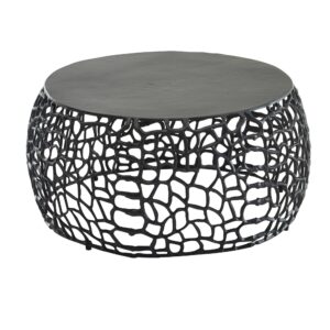 Salontafel zwart aluminium rond 66 cm - WL6.695