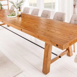 Massieve eettafel FINCA 300cm vintage bruin gerecycled grenenhout - 44507