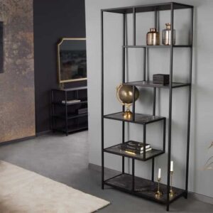 Moderne boekenkast SLIM LINE 185 cm grafiet metalen staande plank - 44181