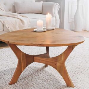 Massief houten salontafel ARCHITECTURE 70 cm natuurlijke honing afwerking acacia driehoekig - 43739