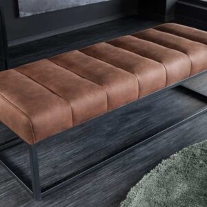 Design bank PETIT BEAUTE 110cm antiekbruin microvezel zwart metalen frame - 44426