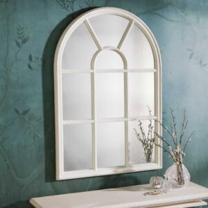 Design wandspiegel CASTILLO 100cm witte raamspiegel in landhuisstijl Shabby Chic - 43872