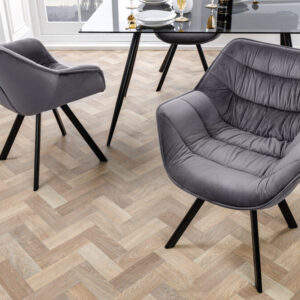 Bureaustoel THE DUTCH COMFORT grijs fluweel met armleuningen Modern Design - 44063