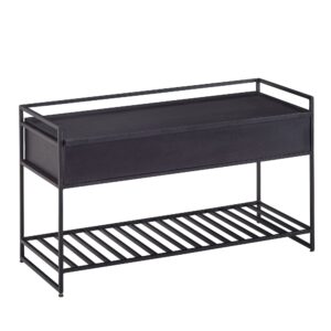 Bank zwart mangohout 90 cm breed - WL6.587