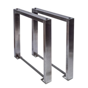 Set van 2 tafelonderstellen U-FRAME 80cm geborsteld roestvrij staal matte tafelpoten onderschuif eettafel - 38794
