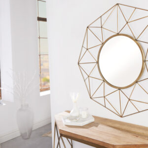 Handgemaakte spiegel DIAMOND XL 90cm messing gemaakt van ijzer in retro design - 43066
