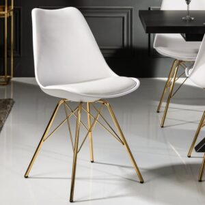 Design stoel SCANDINAVIA MEESTERSTUK witgouden poten - 41698