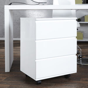 Moderne rolcontainer BIG DEAL 45cm wit hoogglans 3 lades - 16808