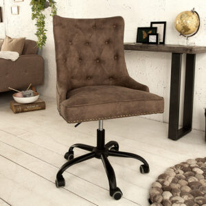 In hoogte verstelbare bureaustoel VICTORIAN vintage taupe met armleuning - 38793