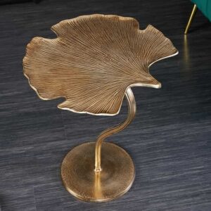 Decoratieve bijzettafel GINKGO LEAF 45cm goud handgemaakt metaal - 41789