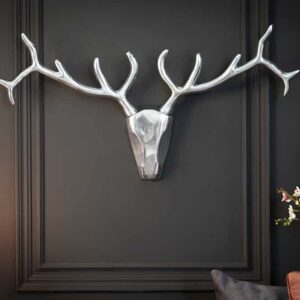 Moderne wanddecoratie VEADO 98cm zilveren hertengewei - 12582