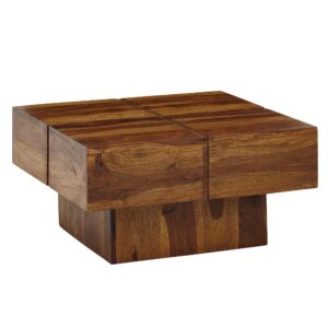 Salontafel sheeshamhout 58 cm vierkant - WL6.549