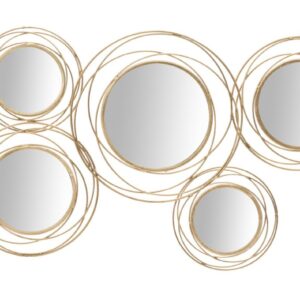 IJZEREN PANEEL MET SPIEGELS GOUD ROND CM 124,5X4X53,5 - 319830000