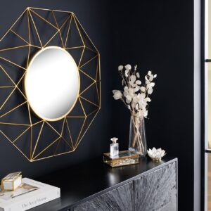 Handgemaakte spiegel DIAMOND L 80cm goud gemaakt van ijzer in retro design - 43733