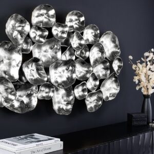 Moderne wanddecoratie VARIATION 105cm zilver metaal handgemaakt - 43822
