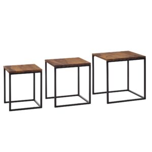 Bijzettafelset sheeshamhout 40x42x40 cm - WL6.520