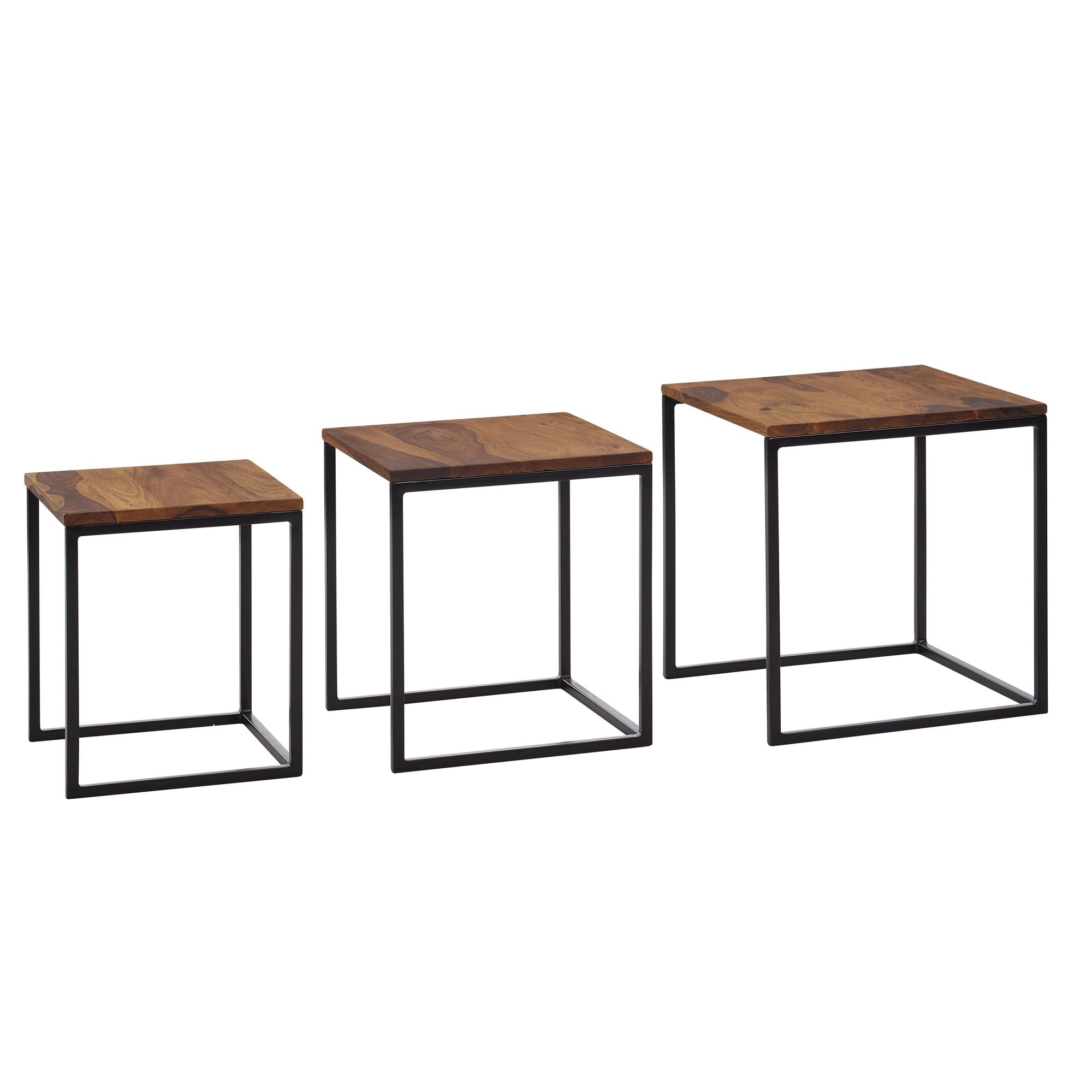 Bijzettafelset sheeshamhout 40x42x40 cm - WL6.520