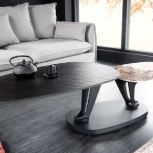 Design salontafel MOVEMENT Zwarte ronde draaibare Pandora keramische metalen frame - 44234
