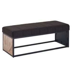 Bank stof zwart 105 cm lang - WL6.487