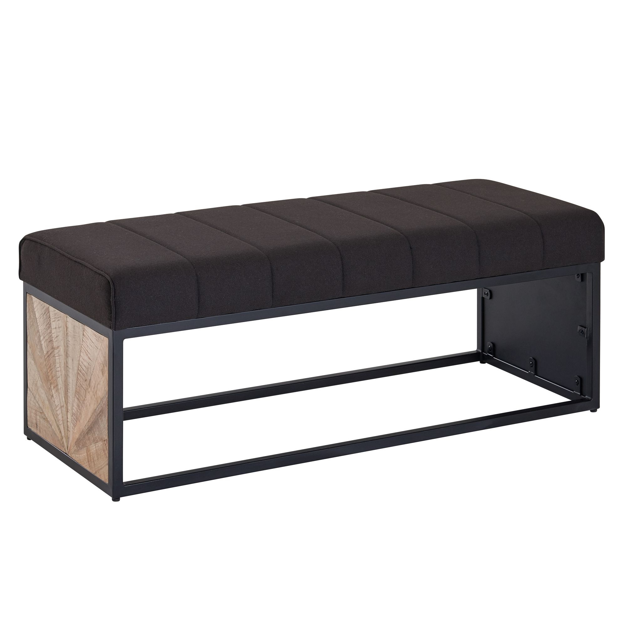 Bank stof zwart 105 cm lang - WL6.487