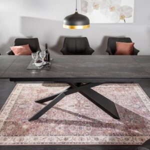Uitschuifbare eettafel EUPHORIA 180-220-260cm antraciet lavakeramiek gemaakt in Italie - 40170 - 6540170