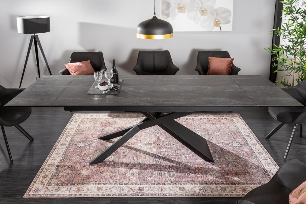 Uitschuifbare eettafel EUPHORIA 180-220-260cm antraciet lavakeramiek gemaakt in Italie - 40170 - 6540170