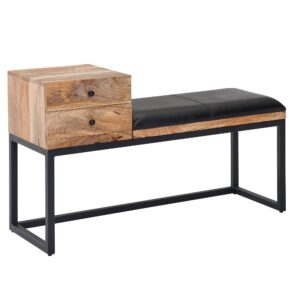 Bank geitenleer zwart 100 cm lang - WL6.483