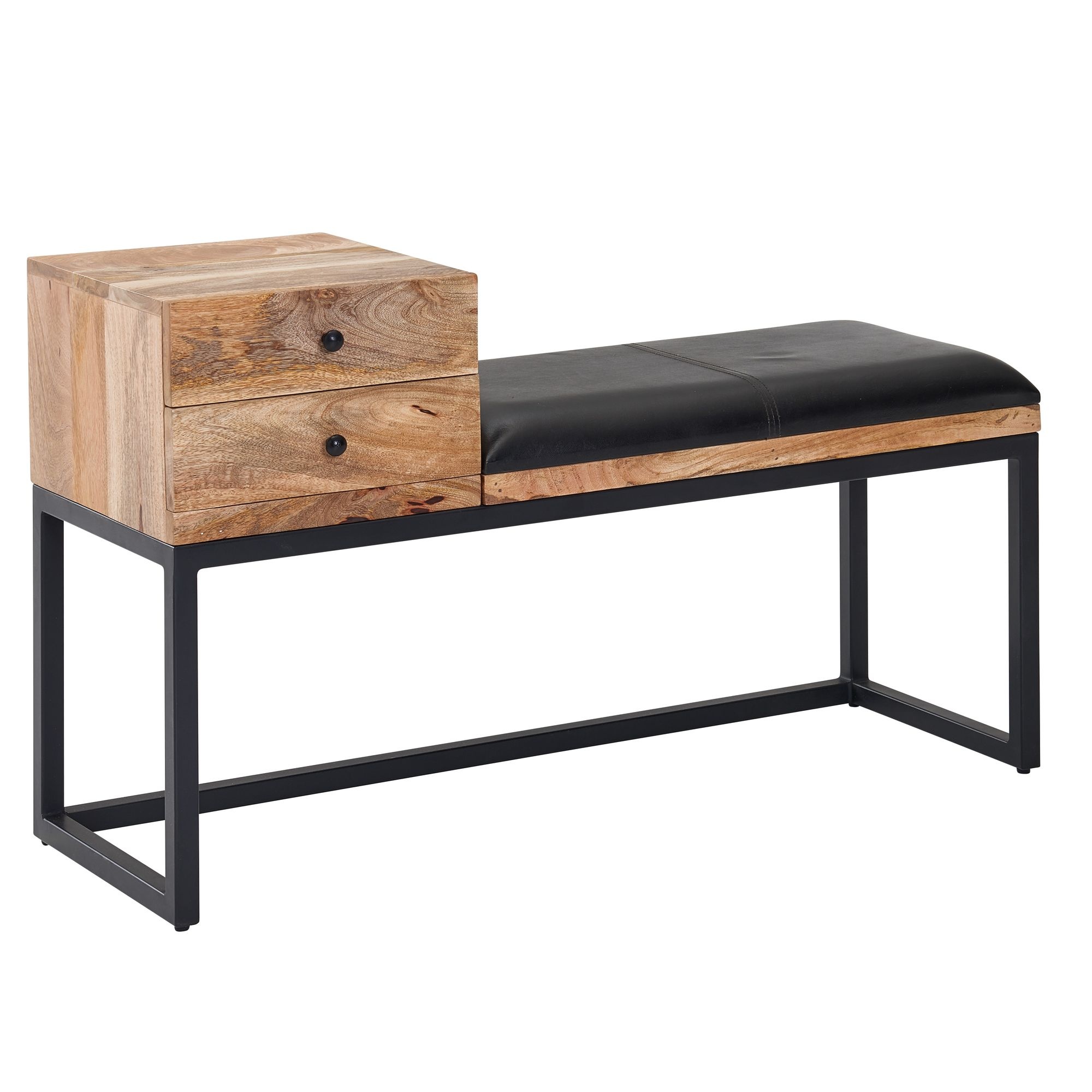 Bank geitenleer zwart 100 cm lang - WL6.483