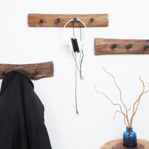 Massieve wandkapstok HEMINGWAY 50cm naturel van gerecycled teakhout - 38303