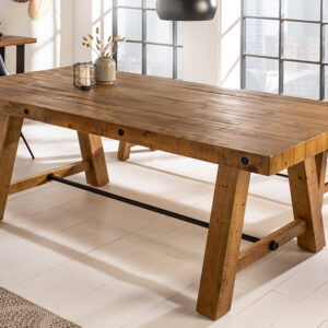 Massieve eettafel FINCA 200cm vintage bruin gerecycled grenenhout industrieel design - 41246