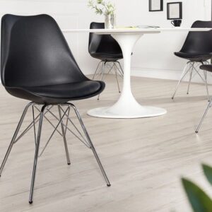 Retro stoel SCANDINAVIA MEESTERSTUK zwart chroom frame - 36185