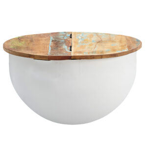 Salontafel mangohout wit 60x34x60 cm - WL6.334