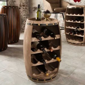 Authentiek wijnrek BODEGA 60cm naturel grenen wijnvat Shabby Chic - 38964
