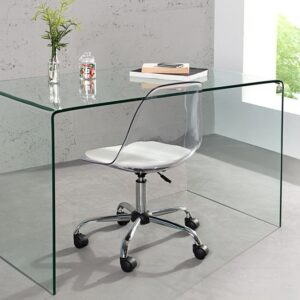 Extravagante glazen eettafel FANTOME 120cm transparant bureau volledig glazen tafel - 22862