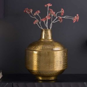 Elegante vaas ORIENT 35cm antiek koperen gehamerd ontwerp - 41552