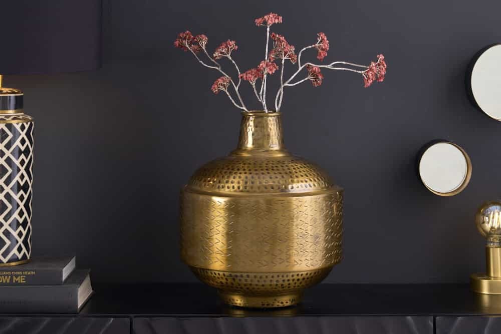 Elegante vaas ORIENT 35cm antiek koperen gehamerd ontwerp - 41552