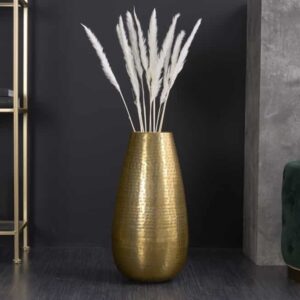 Elegante Vaas ORIENT 50cm goud in Grid Hammerschlag Design - 41549